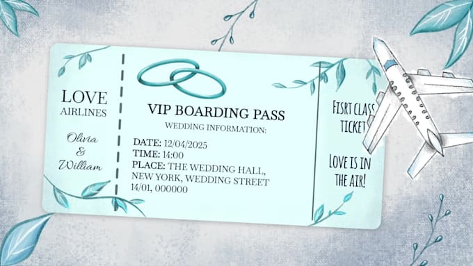 create destination wedding announcement video with passport style