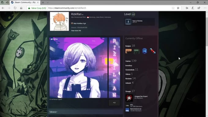 Anime Steam Profile