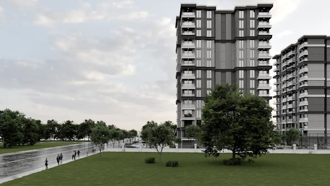 do apartment and house exterior architectural 3d rendering