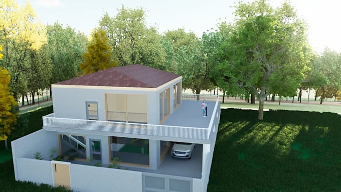 Exterior of building as 3d render by Archmeee | Fiverr