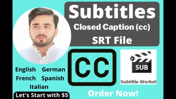 Hire a freelancer to transcribe, add subtitle, sync srt, embed closed captions to your videos