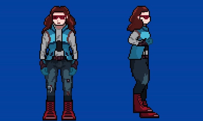 Pixel art character design sprite sheet 8bit 16bit game art pixel video ...