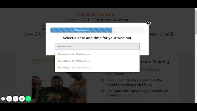 create everwebinar webinarjam custom pop up design