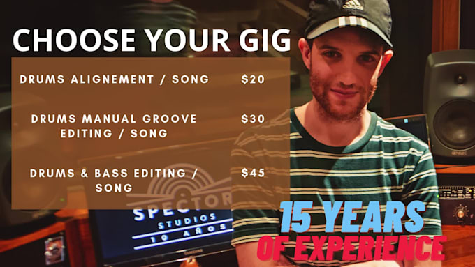professionally edit and align your drum recording, 15 years experience