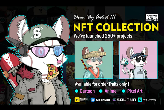 draw unique nft art and collection with metadata