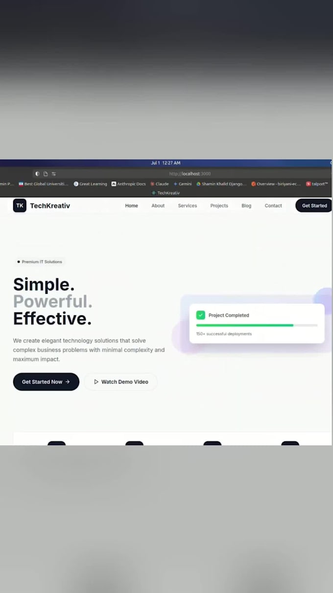 Design a modern and minimal react landing page for you by Iamkhaled94 ...