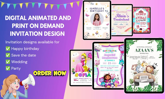 design digital invitation, wedding, party, greeting card