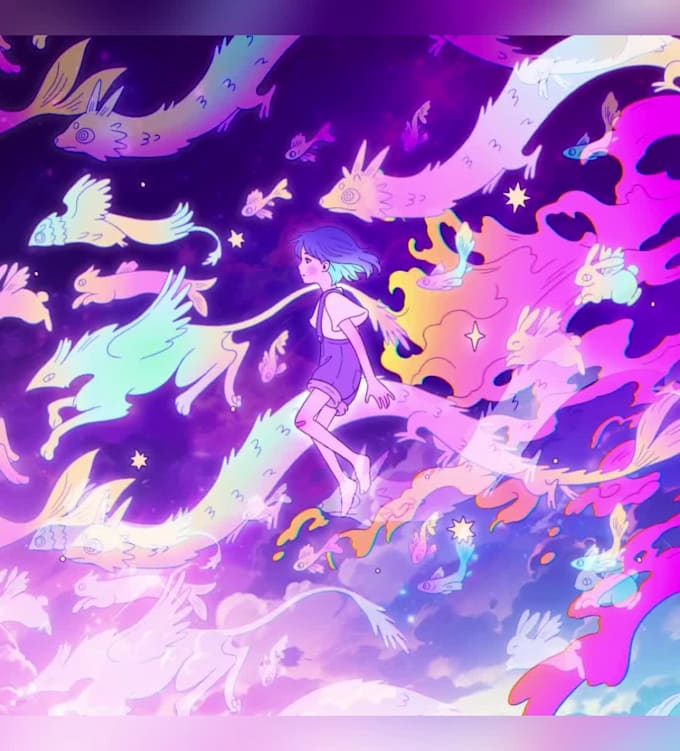 create cute cartoon illustrations, lofi art, anime, nft