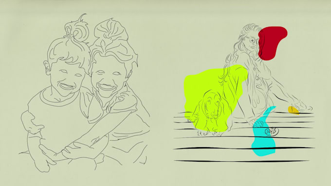 draw line art portraits