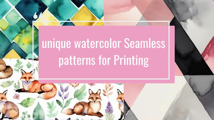 create custom seamless watercolor patterns for fabric and textile printing