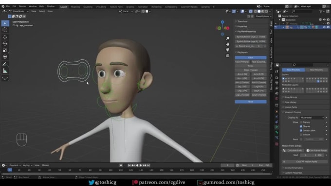 Rig3d character, rigging character modeling ,anatomy rigging ,rigify ...