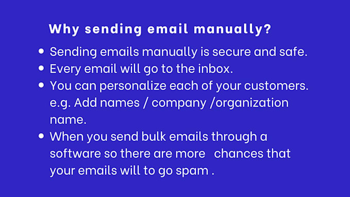 do email marketing by sending emails manually 1 by 1