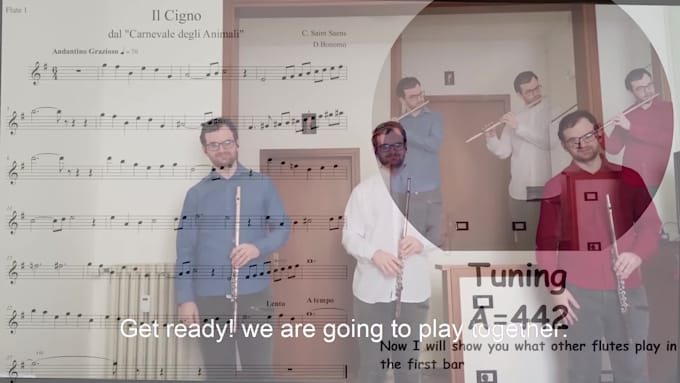 compose musical base, play as soloist, video option