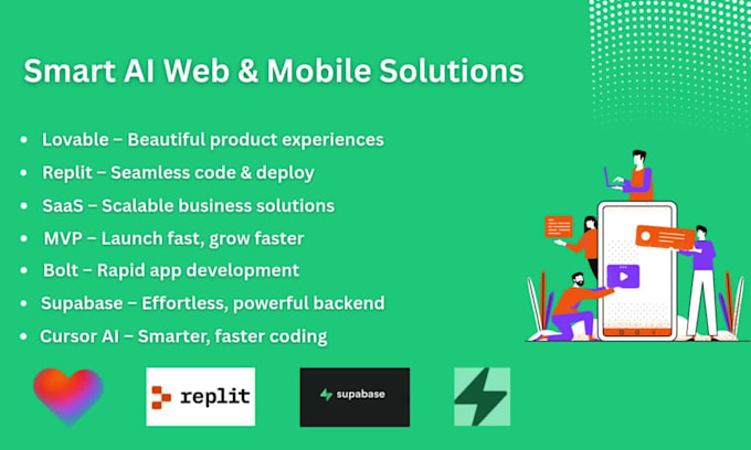 develop lovable, replit ,bolt ,v0, cursor, claude, open ai web apps and saas mvp