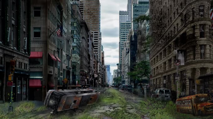 build a realistic scene, matte painting, photo composition
