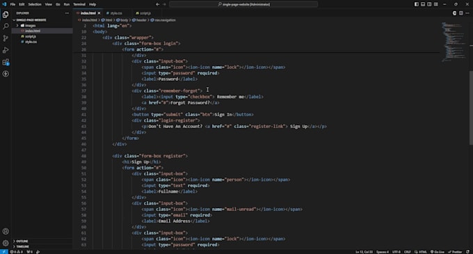 Create a single page website with html css js by Jazzyumar | Fiverr