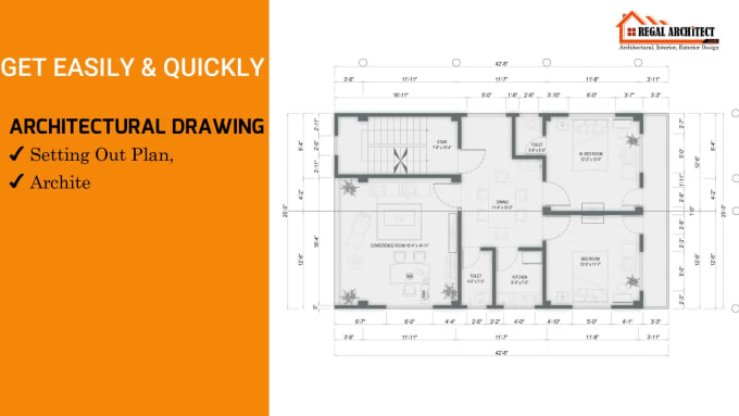 Architectural drawing in autocad by Regalarchitectt