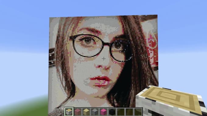 Build a pixel art portrait or photo for you in minecraft by Pipiratte