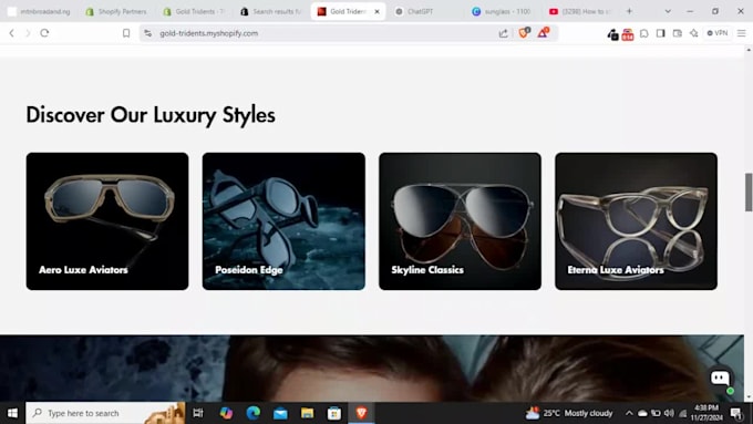 design luxury sunglasses website sunglass shopify store eyewear optical website