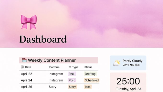 custom aesthetic notion dashboard using free templates