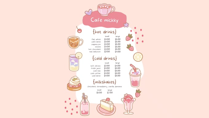 design trendy menu card for you