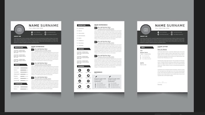 be professional modern resume design cv, cover letter layout