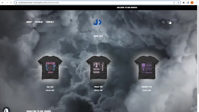 Create a y2k streetwear shopify website for your clothing brand with a ...