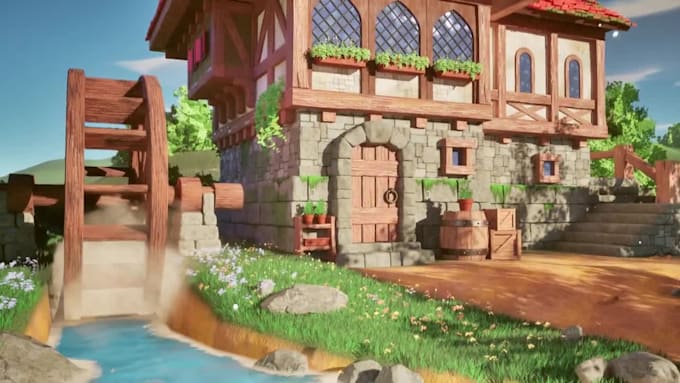3d stylized environment 3d fantasy environment game level design low poly asset