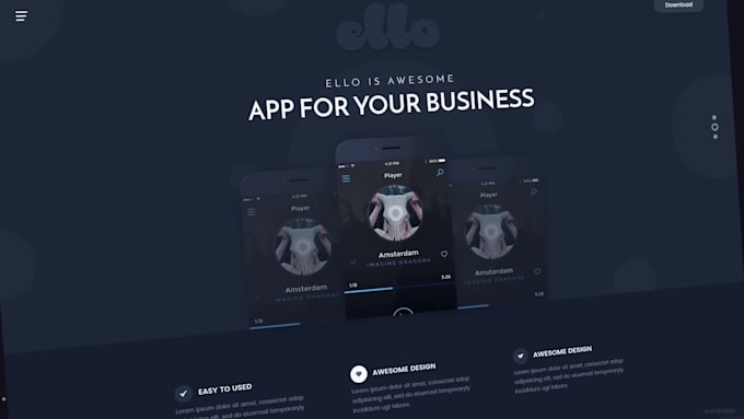 make mobile app website, app landing page website