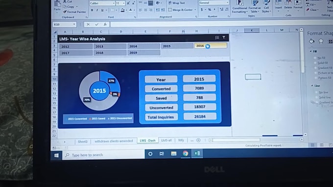 do dynamic dashboard, charts, analysis, assignments on excel