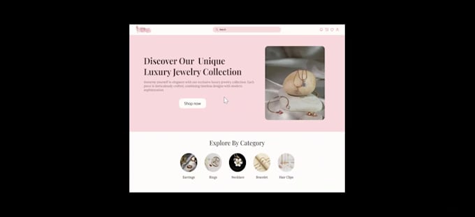 create an premium jewellery ecommerce website UI UX
