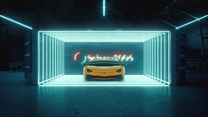 design beautiful car logo neon intro