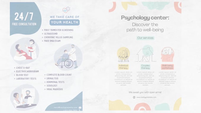 design minimalist flyers, brochures, invitations, business card and stationary