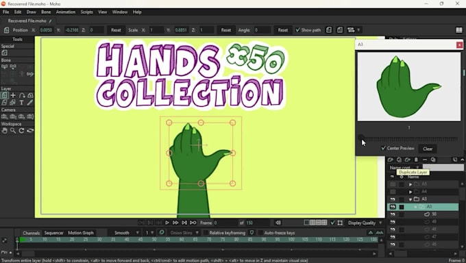 make 2d hands collections