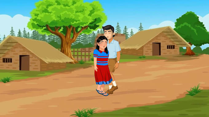 make custom 2d cartoon character animation videos