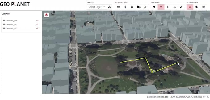 create a web gis application using cesium js
