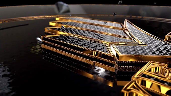 animate black and gold luxury 3d logo intro