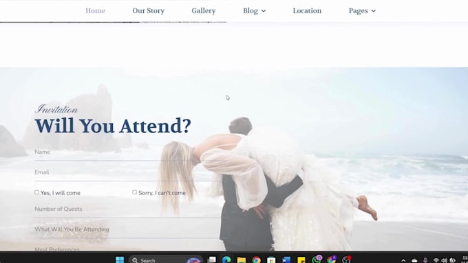 create a wedding website for the digital invitation and rsvp