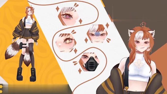 draw nsfw vtuber model, live 2d vtuber model, live 2d vtuber rigging, png tuber