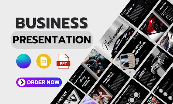 do business powerpoint presentation design, google slides, canva presentation