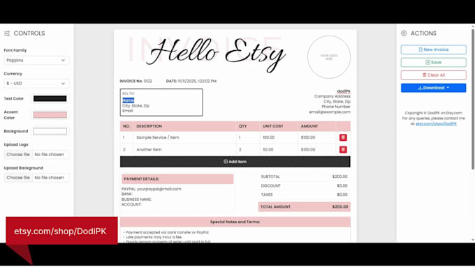 make invoice template for small business