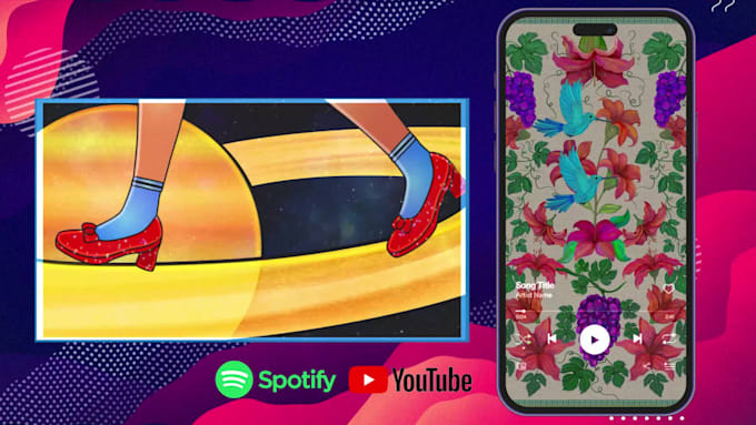 create unique animate artwork for youtube and spotify