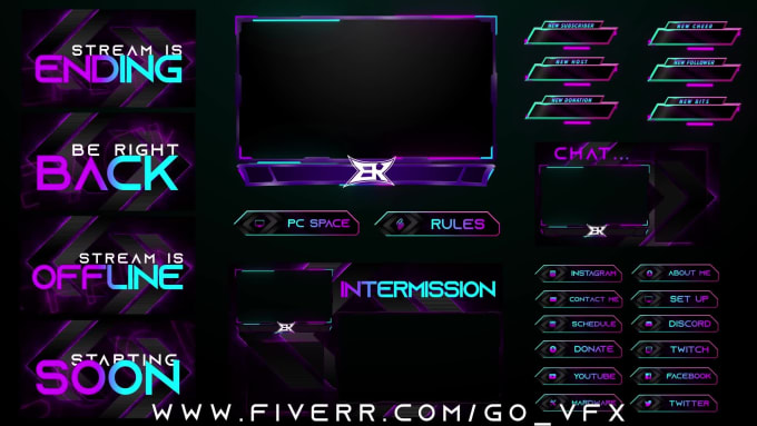 Design unique animated twitch, fb overlay within 24 hrs by Go_vfx | Fiverr