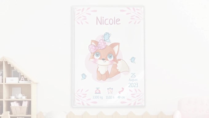 create personalized birth announcement poster for a baby