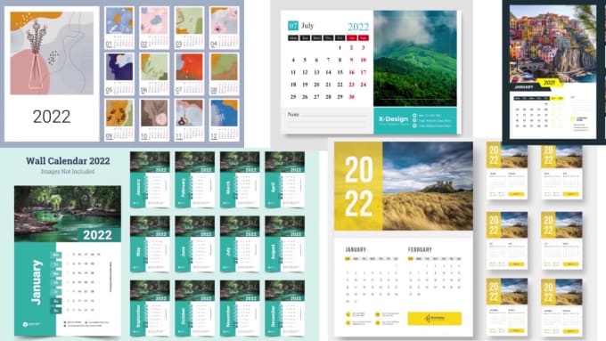 Design pro creativo calendario digitale pronto per la stampa, scrivania,  parete