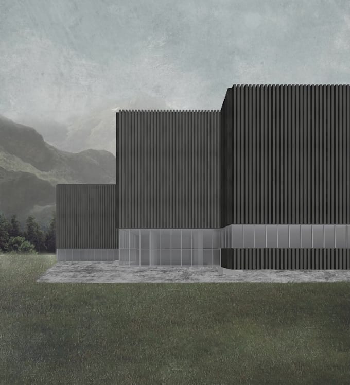 create architectural collage rendering