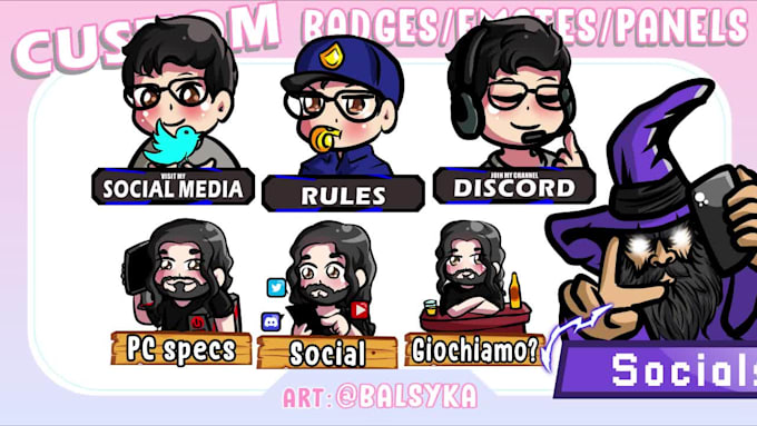 draw cute custom chibi twitch panels for you