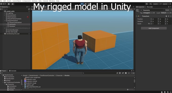 rig your 3d model for games or animation