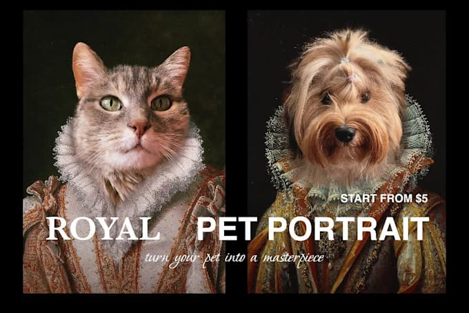 custom royal pet portrait historical renaissance for gift