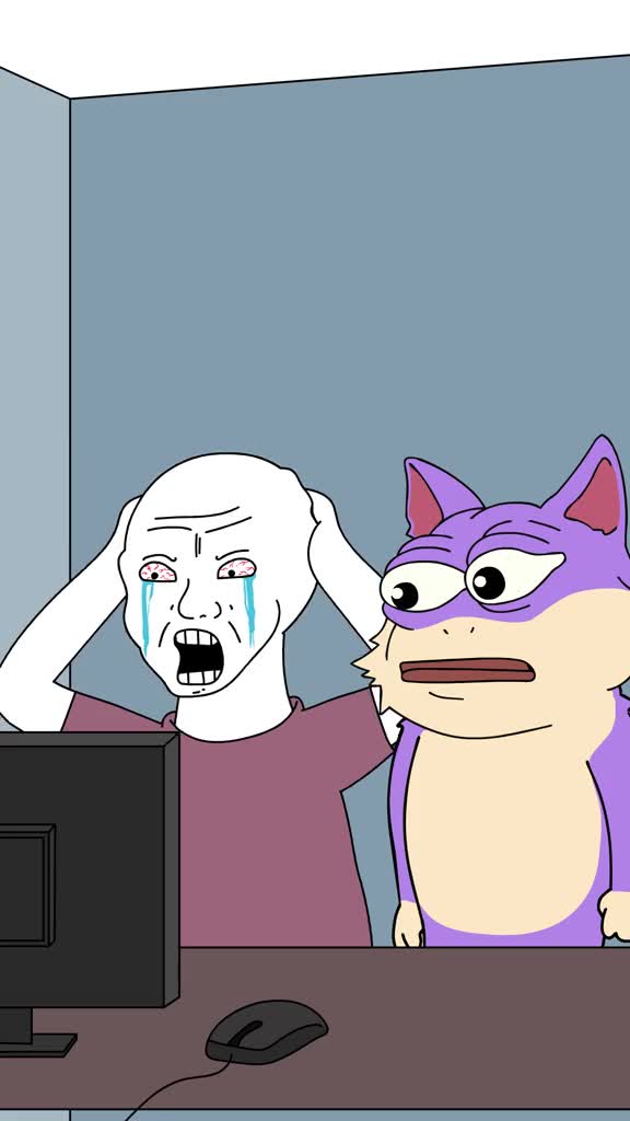 crypto meme video, meme art, meme character, crypto art, 2d memecoin animation